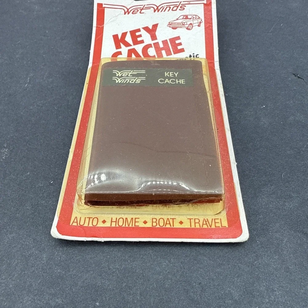 Vintage Wet Winds Black Pouch Key Cache Hider Holder Hook and Loop Non-Magnetic